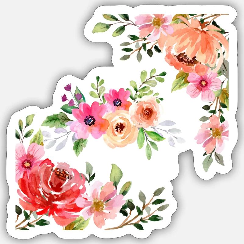 Fleur - Sticker taille S (10 x 10 cm) - blanc mat