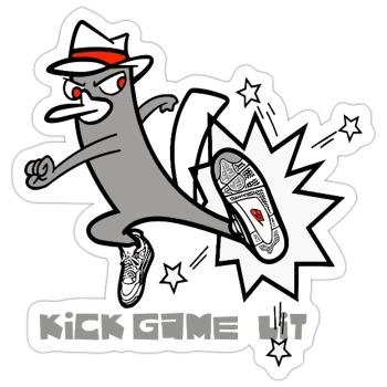 Kick Game Lit – Urban Sneaker Style - Sticker size S (10 x 10 cm) - white matte - Front