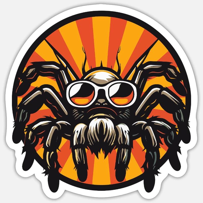 Tarantula Comic Cool Sommer - Sticker Größe S (10 x 10 cm) - Mattweiß