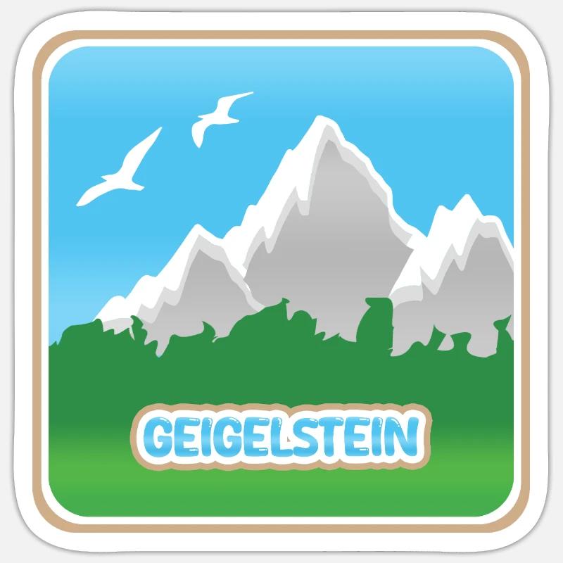 Geigelstein - Sticker taille S (10 x 10 cm) - blanc mat