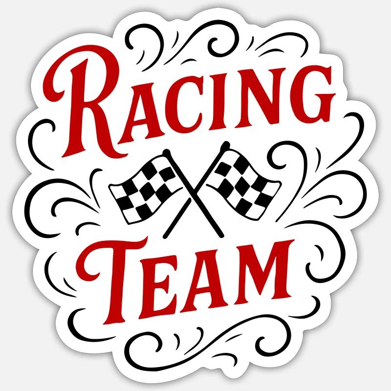 Équipe de course - Sticker taille S (10 x 10 cm) - blanc mat