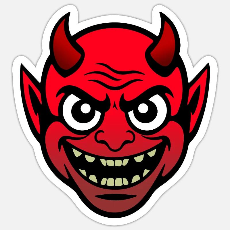 Diable - Sticker taille S (10 x 10 cm) - blanc mat