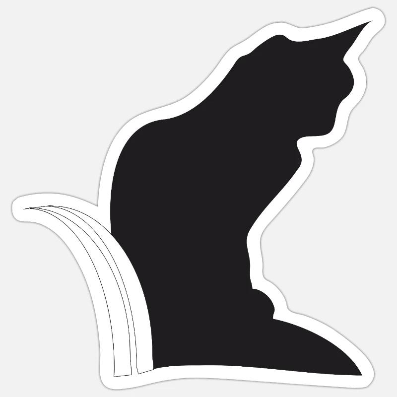 Nemo, schwarze Katz im Keller - Sticker Größe S (10 x 10 cm) - Mattweiß