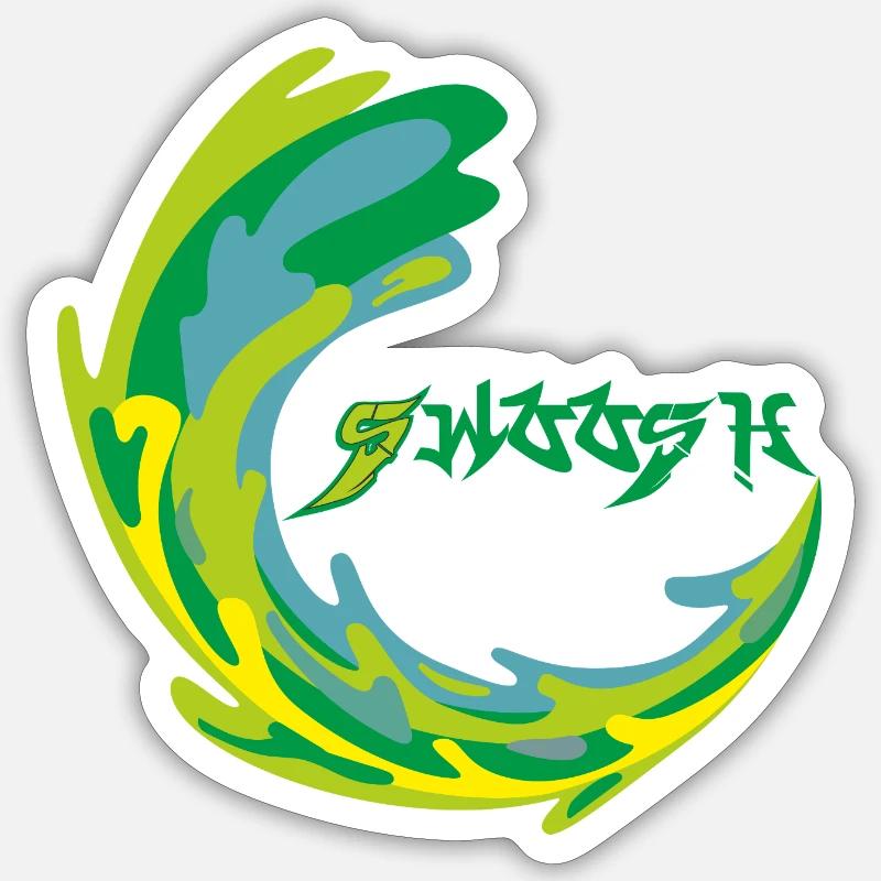 Swoosh - Sticker taille S (10 x 10 cm) - blanc mat