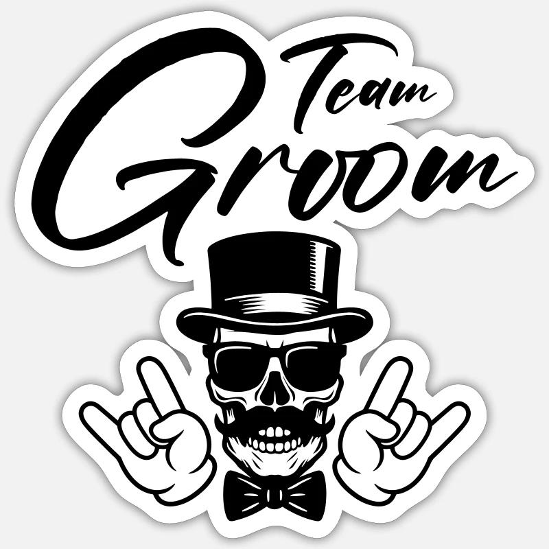 Bräutigam Team Groom - Sticker size S (10 x 10 cm) - white matte