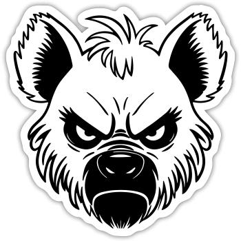 Hyäne - Sticker Größe S (10 x 10 cm) - Mattweiß - Vorne
