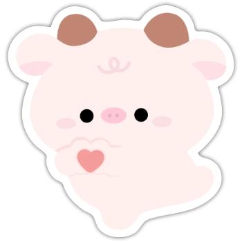 Liebe Kuh - Sticker Größe S (10 x 10 cm) - Mattweiß - Vorne