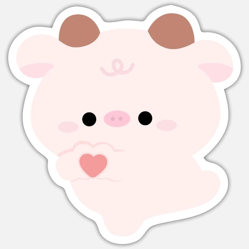 Love Cow - Sticker size S (10 x 10 cm) - white matte