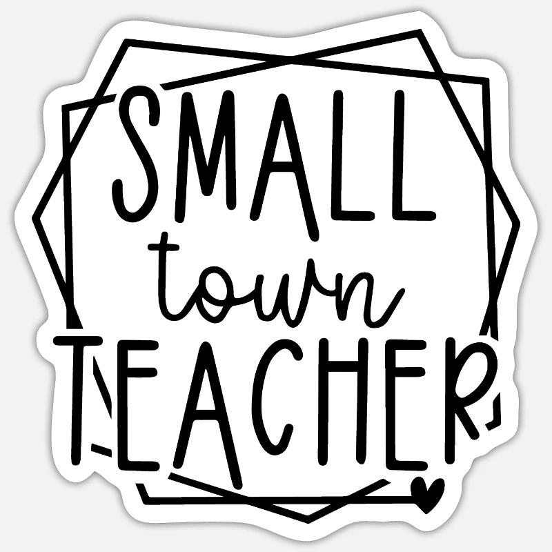 Kleinstadtlehrer Herzgrafik für Pädagogen Sticker Größe S (10 x 10 cm)