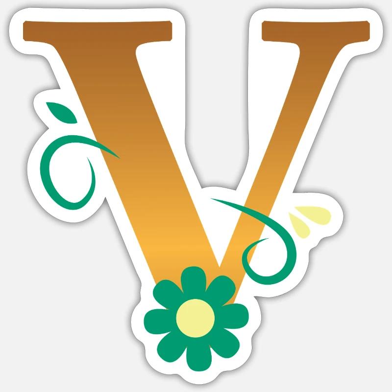 V - Sticker size S (10 x 10 cm) - white matte