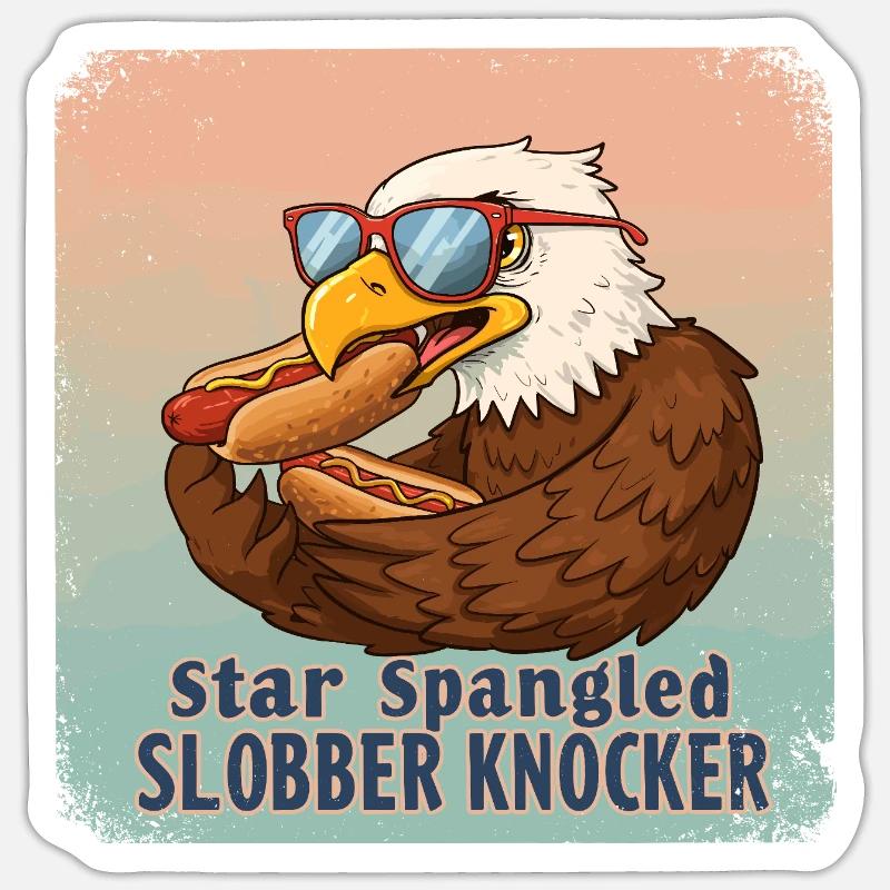 Star Spangled Slobber Knocker - Sticker size S (10 x 10 cm) - white matte