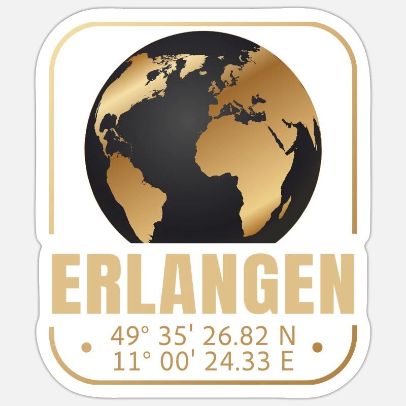 Erlangen - Sticker Größe S (10 x 10 cm) - Mattweiß