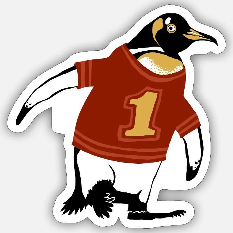 Pinguin Hemd - Sticker Größe S (10 x 10 cm) - Mattweiß