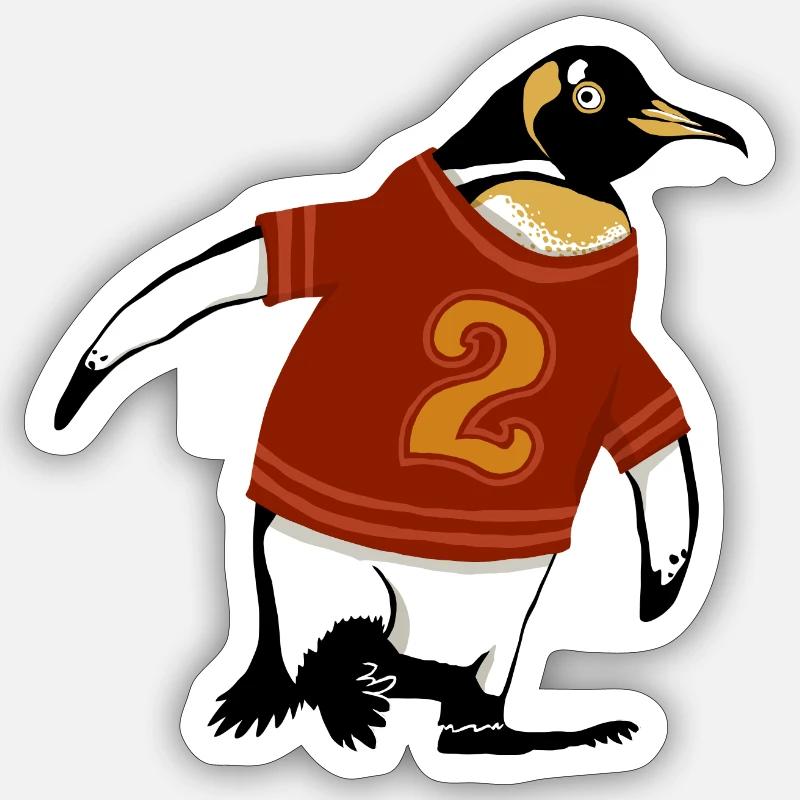 Pinguin mit Hemd 2 Sticker Größe S (10 x 10 cm)