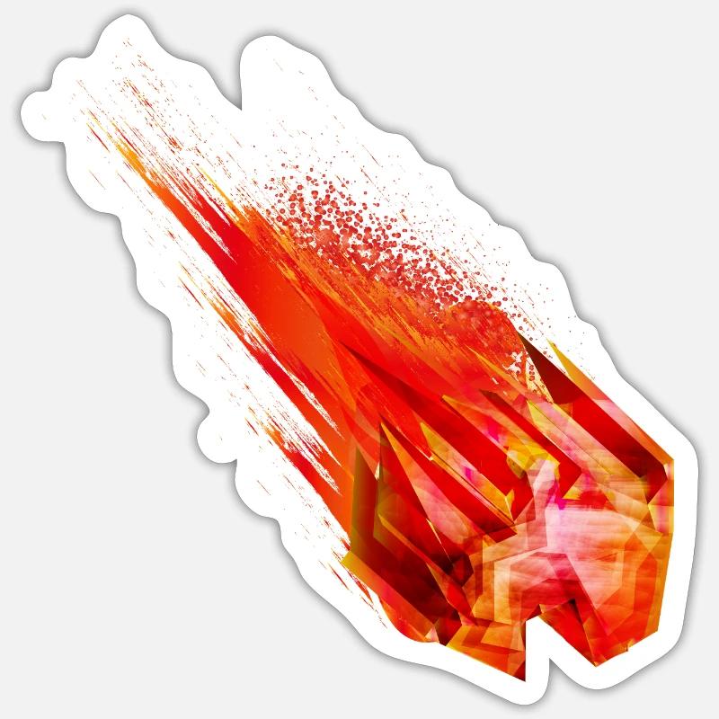 Astéroïde lumineux avec queue de feu - Conception de puissance Sticker taille S (10 x 10 cm)