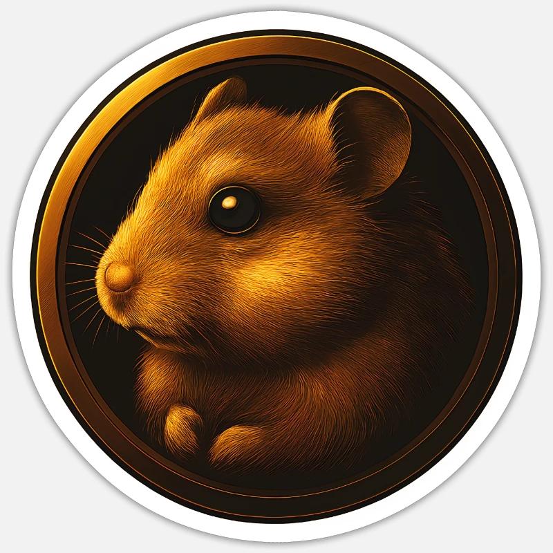 Conception de tête d’animal de hamster dans l’emblème Sticker taille S (10 x 10 cm)
