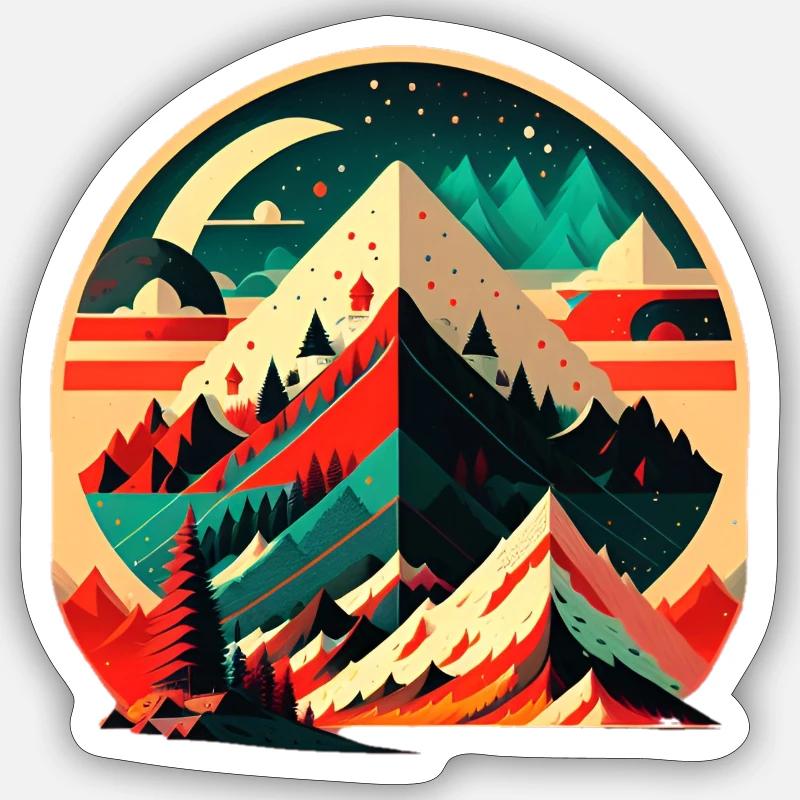 Schweizer Berge - Sticker Größe S (10 x 10 cm) - Mattweiß