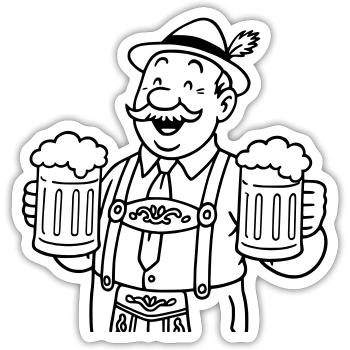 Mr Bier - Sticker size S (10 x 10 cm) - white matte - Front