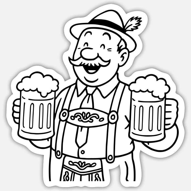 Mr Bier - Sticker size S (10 x 10 cm) - white matte