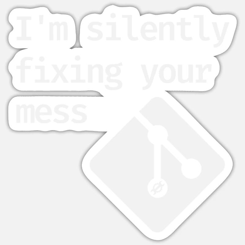 Git Fixer – Dev Shirt für stille Helden Sticker Größe S (10 x 10 cm)