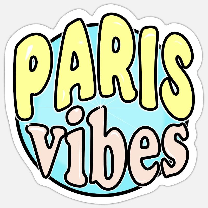 Paris Vibes - Sticker taille S (10 x 10 cm) - blanc mat