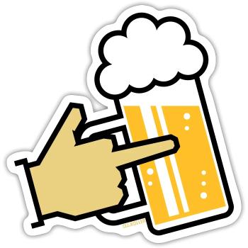 XFinger Symbol L3 - Sticker size S (10 x 10 cm) - white matte - Front