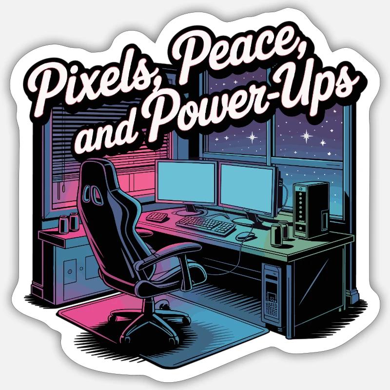 Pixels, paix et bonus – Configuration de jeu Sticker taille S (10 x 10 cm)