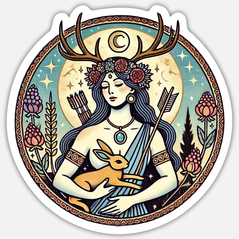 Artémis - Sticker taille S (10 x 10 cm) - blanc mat