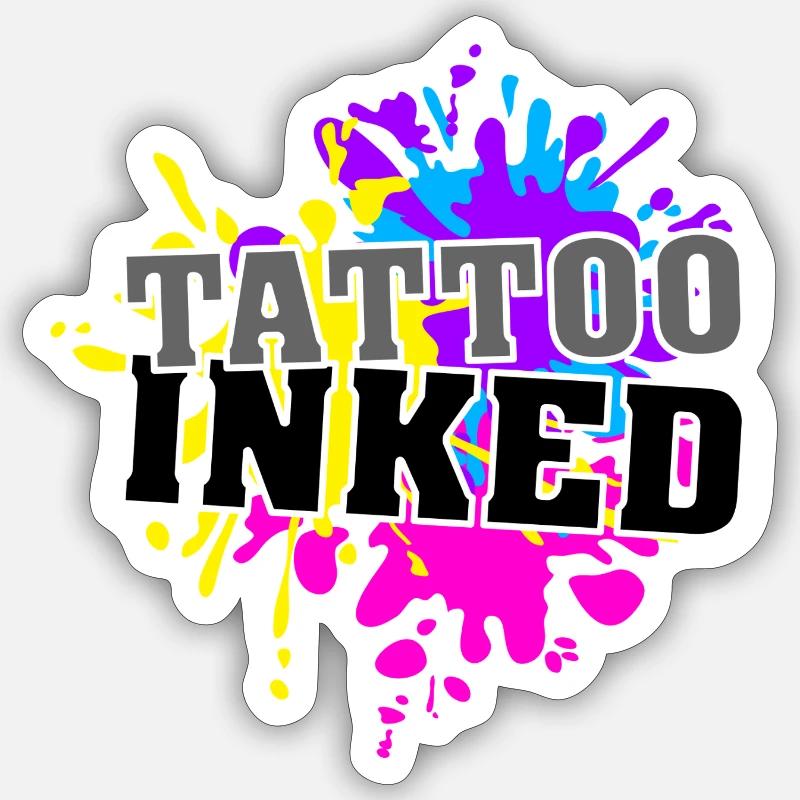 Tattoo Inked - Sticker Größe S (10 x 10 cm) - Mattweiß