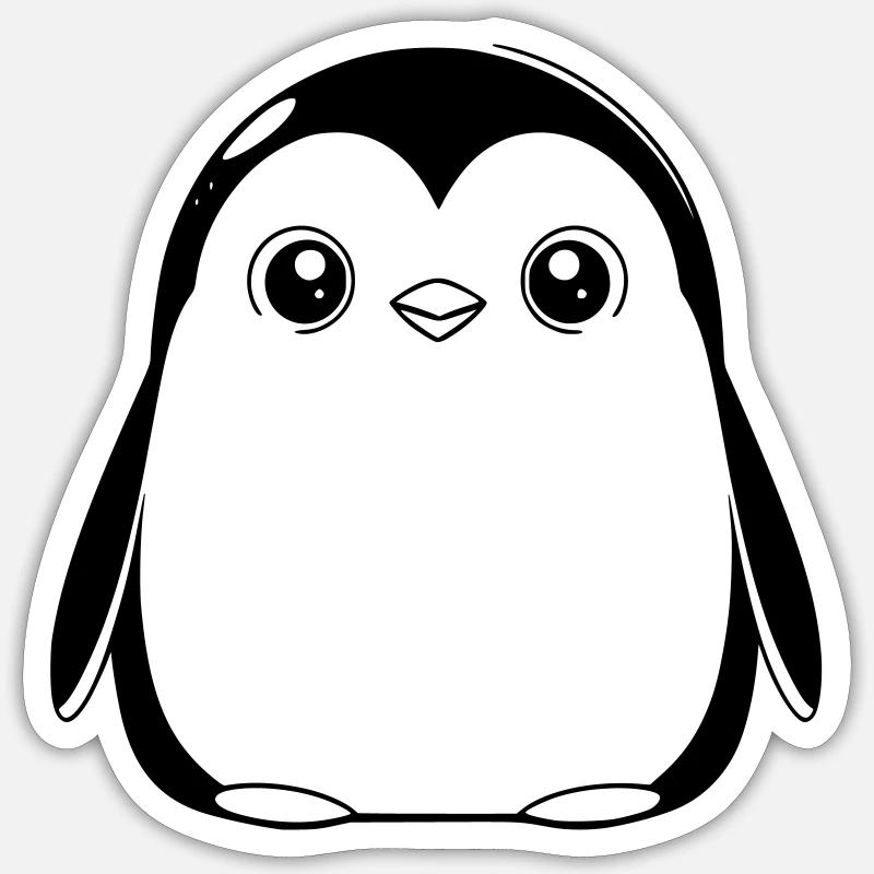 Cute penguin as vector illustration Sticker size S (10 x 10 cm)