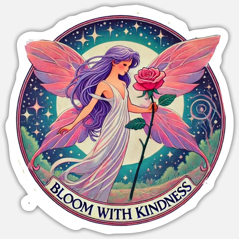 Bloom with Kindness - Sticker size S (10 x 10 cm) - white matte