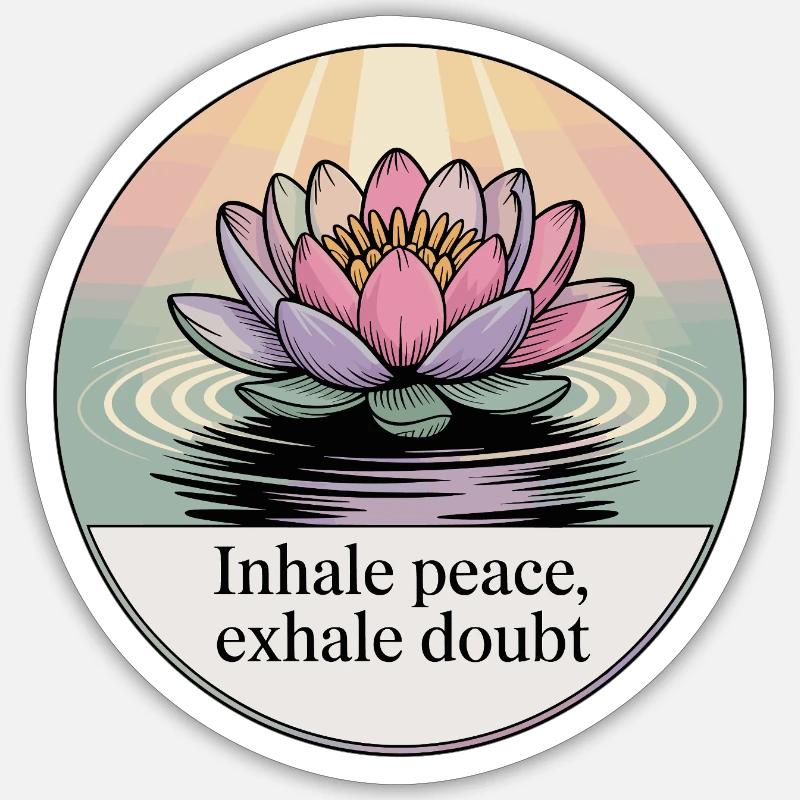 Inhale Peace, Exhale Doubt - Sticker Größe S (10 x 10 cm) - Mattweiß