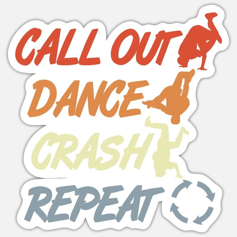 Citation de breakdance vintage - Sticker taille S (10 x 10 cm) - blanc mat