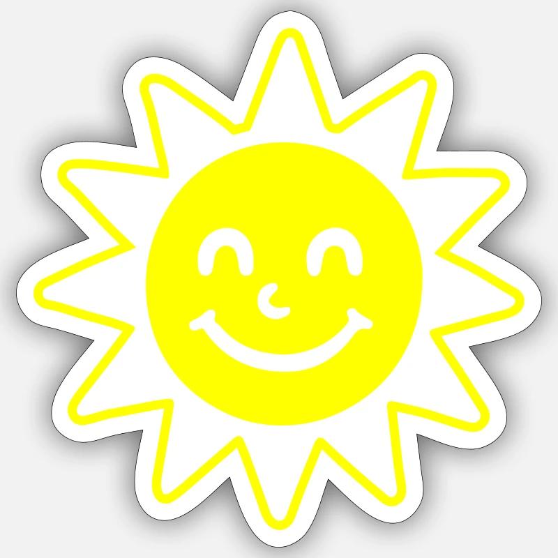 Soleil Mignon - Sticker taille S (10 x 10 cm) - blanc mat
