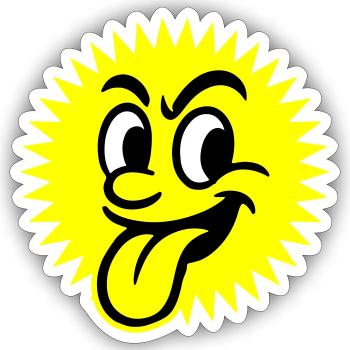 Soleil Été Visage - Sticker taille S (10 x 10 cm) - blanc mat - Devant
