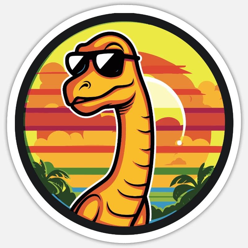 Dinosaur brontosaurus comic - Sticker size S (10 x 10 cm) - white matte