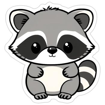 Raccoon - Sticker size S (10 x 10 cm) - white matte - Front