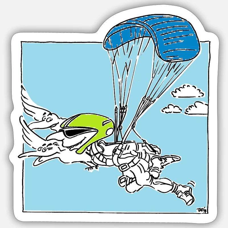 Gleitschirm - Sticker Größe S (10 x 10 cm) - Mattweiß