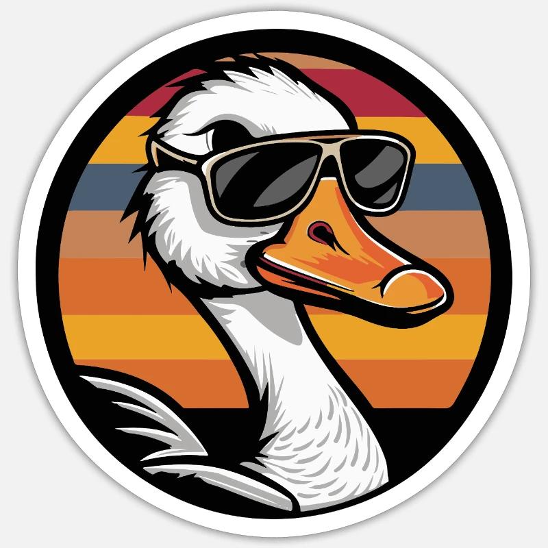 Goose Comic Cool - Sticker size S (10 x 10 cm) - white matte