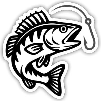 Pike Fish Fishing - Sticker size S (10 x 10 cm) - white matte - Front