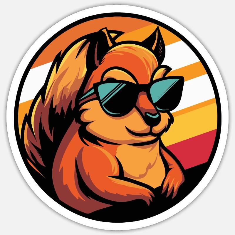 Squirrel Comic Cool - Sticker size S (10 x 10 cm) - white matte