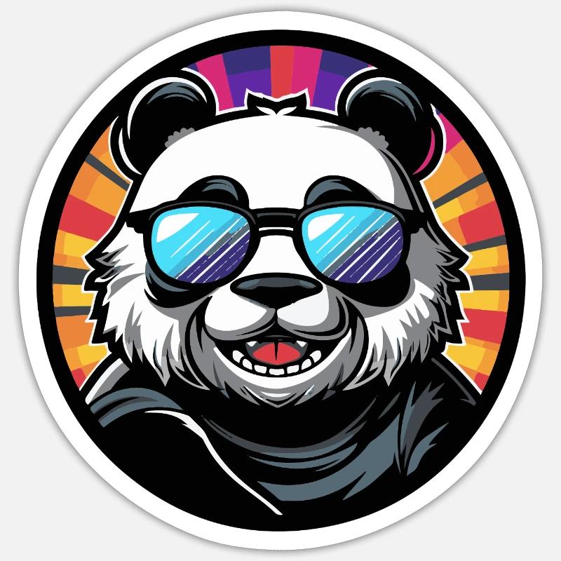 Panda Comic Cool - Sticker Größe S (10 x 10 cm) - Mattweiß
