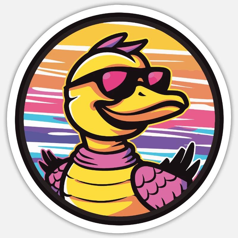 Duck Cool Comic - Sticker size S (10 x 10 cm) - white matte
