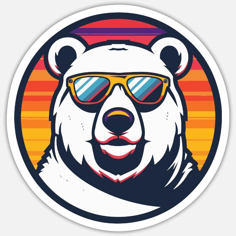 Eisbär Cool Comic Sticker Größe S (10 x 10 cm)