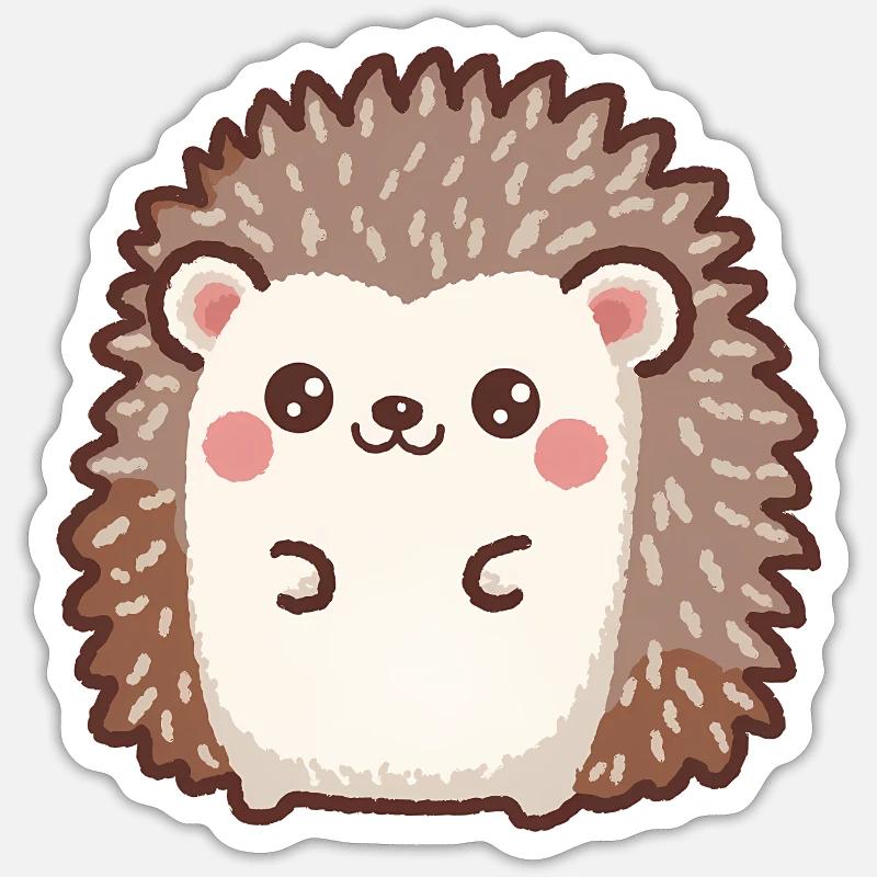 Hérisson mignon - Sticker taille S (10 x 10 cm) - blanc mat