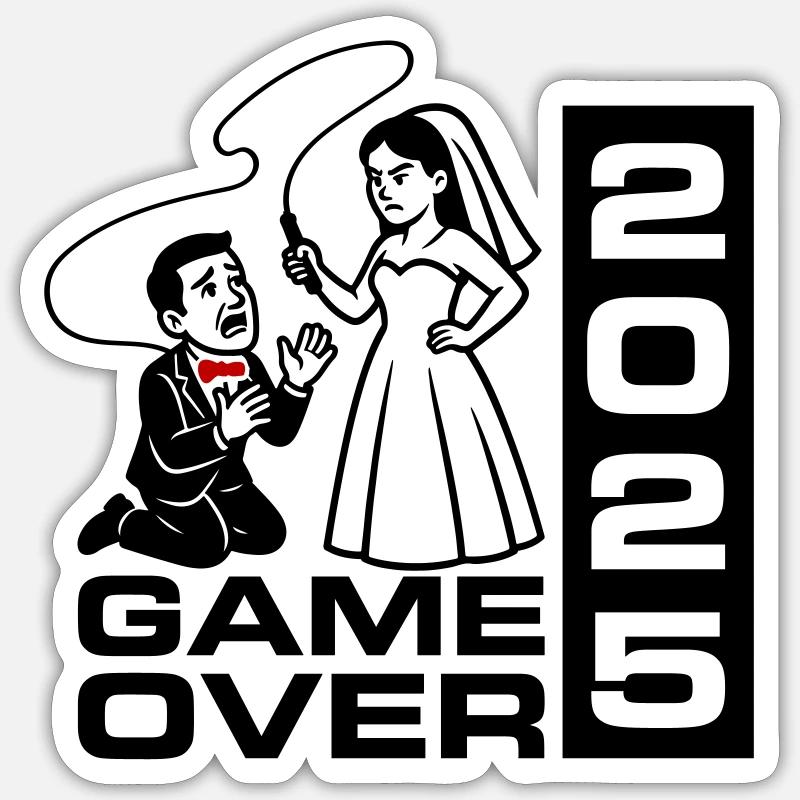 Wedding Game Over 2025 Sticker size S (10 x 10 cm)