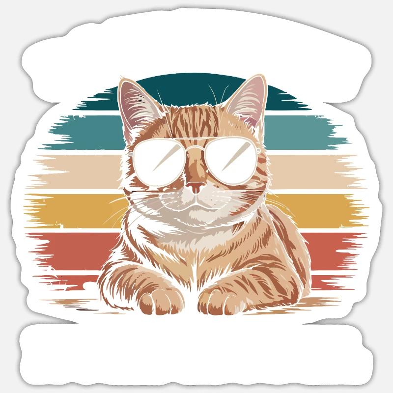 Funny Tabby Cat Pawsitive Role Model Sticker size S (10 x 10 cm)