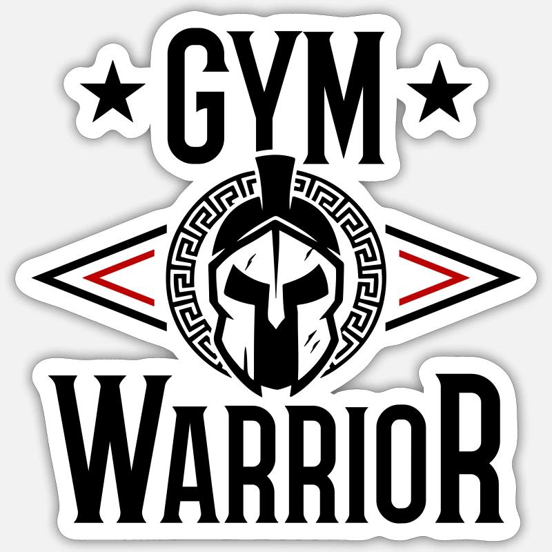 Gymnase Warrior Training Spartan - Sticker taille S (10 x 10 cm) - blanc mat