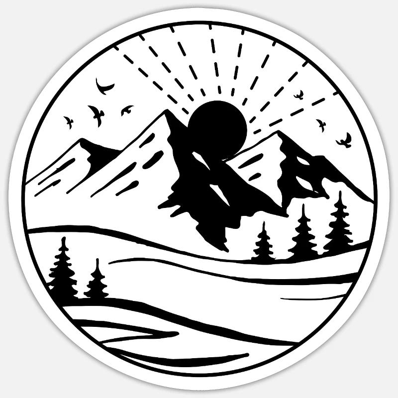Mountains - Sticker size S (10 x 10 cm) - white matte