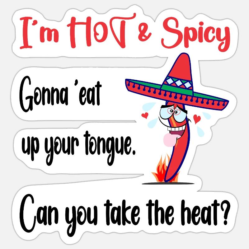 Mexican Chilli in Sombero (W2) - Sticker size S (10 x 10 cm) - white matte